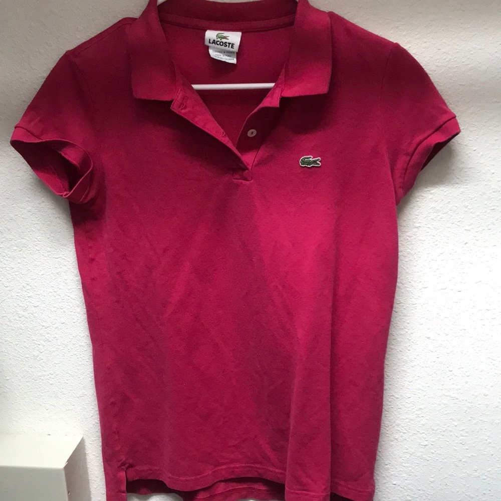 Pink Lacoste size 40 women’s polo shirt